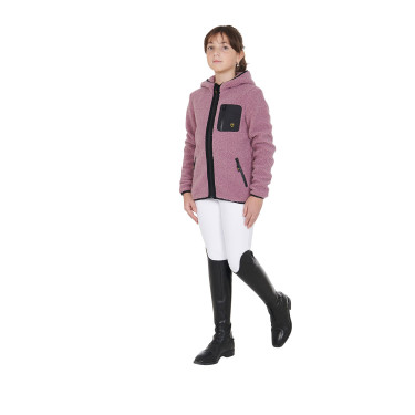 Kinder-Fleece-Sweatshirt mit Reißverschluss Equestro Pink Rosa