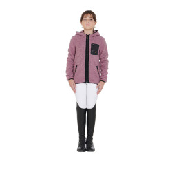 Kinder-Fleece-Sweatshirt mit Reißverschluss Equestro Pink Rosa