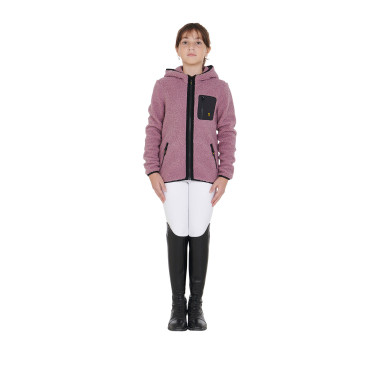Kinder-Fleece-Sweatshirt mit Reißverschluss Equestro Pink Rosa