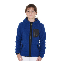 Kinder-Fleece-Sweatshirt mit Reißverschluss Equestro Königsblau
