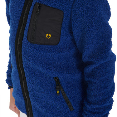 Kinder-Fleece-Sweatshirt mit Reißverschluss Equestro Königsblau