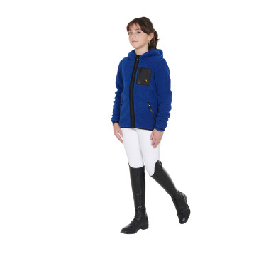 Kinder-Fleece-Sweatshirt mit Reißverschluss Equestro Königsblau