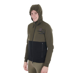 Equestro Herren-Kapuzenpullover mit Fleece-Innenfutter Efeugrün Gr&uuml;n