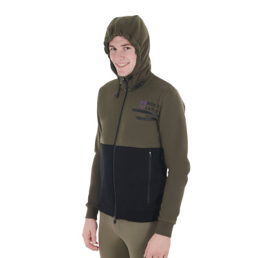 Equestro Herren-Kapuzenpullover mit Fleece-Innenfutter Efeugrün Gr&uuml;n