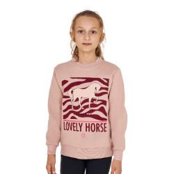 Equestro Sweatshirt aus Baumwolle mit Rundhalsausschnitt für Mädchen Lovely Horse