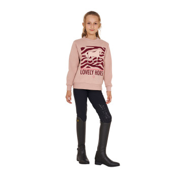 Equestro Sweatshirt aus Baumwolle mit Rundhalsausschnitt für Mädchen Lovely Horse Equestro Sweatshirt aus Baumwolle mit Rundhalsausschnitt für Mädchen Lovely Horse