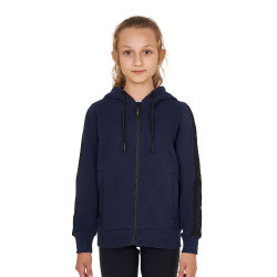 Vollständig durchgehender Reißverschluss-Sweatshirt Equestro für Mädchen mit Fleece-Innenfutter Marineblazer Marineblau