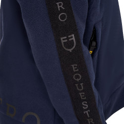 Vollständig durchgehender Reißverschluss-Sweatshirt Equestro für Mädchen mit Fleece-Innenfutter Marineblazer Marineblau