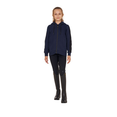 Vollständig durchgehender Reißverschluss-Sweatshirt Equestro für Mädchen mit Fleece-Innenfutter Marineblazer Marineblau