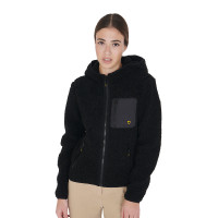 Damen-Fleece-Sweatshirt mit Tasche Equestro Weihrauch Beige Damen-Fleece-Sweatshirt mit Tasche Equestro Weihrauch Beige