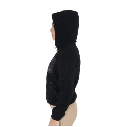 Damen-Fleece-Sweatshirt mit Tasche Equestro Schwarz