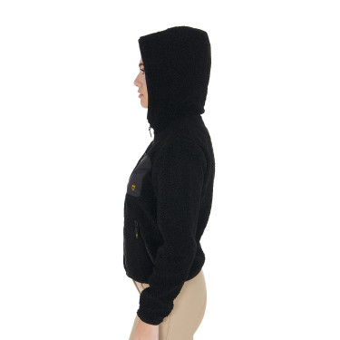 Damen-Fleece-Sweatshirt mit Tasche Equestro Schwarz