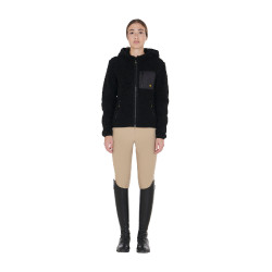 Damen-Fleece-Sweatshirt mit Tasche Equestro Schwarz