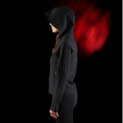 Damen-Technik-Kapuzenpullover Equestro Ridertechnology Schwarz