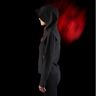 Damen-Technik-Kapuzenpullover Equestro Ridertechnology Schwarz