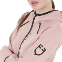 Damen-Technik-Sweatshirt aus Jersey mit Reißverschluss Equestro Rosen-Cameo Rosa Damen-Technik-Sweatshirt aus Jersey mit Reißverschluss Equestro Rosen-Cameo Rosa