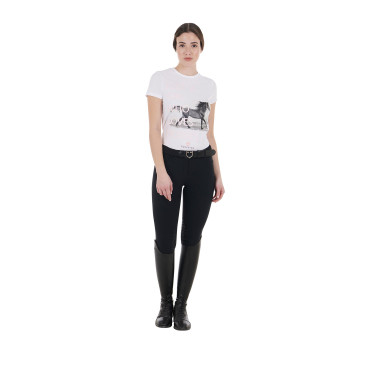 T-Shirt aus Baumwolle Equestro Damen Horse Lover T-Shirt aus Baumwolle Equestro Damen Horse Lover