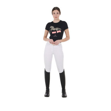 Damen-T-Shirt aus Baumwolle Crazy Horse Equestro Damen-T-Shirt aus Baumwolle Crazy Horse Equestro