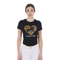 Damen-T-Shirt aus Baumwolle Wild & Free Equestro Schwarz