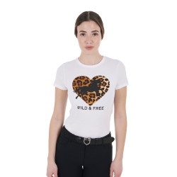 Damen-T-Shirt aus Baumwolle Wild & Free Equestro Weiß Weiß