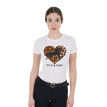 Damen-T-Shirt aus Baumwolle Wild & Free Equestro Weiß Weiß