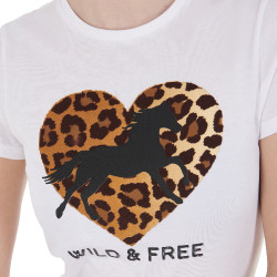 Damen-T-Shirt aus Baumwolle Wild & Free Equestro Weiß Weiß