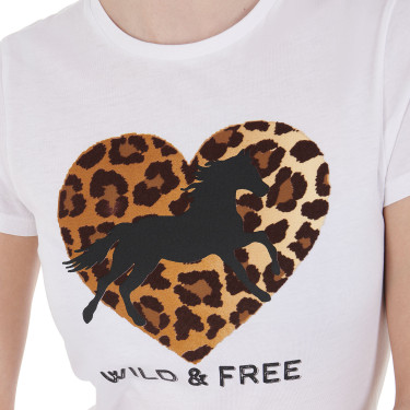Damen-T-Shirt aus Baumwolle Wild & Free Equestro Weiß Weiß