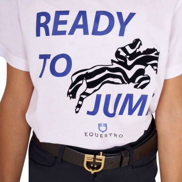 Equestro T-Shirt aus Baumwolle für Mädchen Ready To Jump Equestro T-Shirt aus Baumwolle für Mädchen Ready To Jump