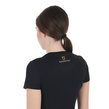 Equestro T-Shirt aus Baumwolle für Damen Ride More Worry Less Equestro T-Shirt aus Baumwolle für Damen Ride More Worry Less