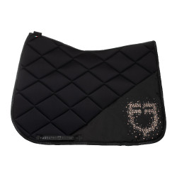 Dressur-Schabracke Equestro Logo mit Strass Schwarz