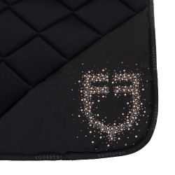 Dressur-Schabracke Equestro Logo mit Strass Schwarz