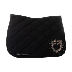 Dressurschabracke Equestro Logo mit Strass Schwarz