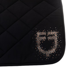 Dressurschabracke Equestro Logo mit Strass Schwarz