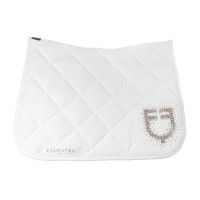 Dressurschabracke Equestro Logo mit Strass Weiß Wei&amp;amp;amp;amp;amp;amp;szlig;