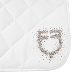 Dressurschabracke Equestro Logo mit Strass Weiß Wei&amp;amp;amp;amp;amp;szlig;