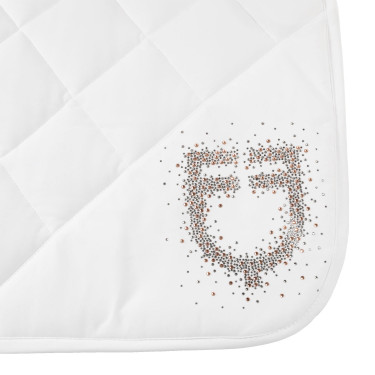 Dressurschabracke Equestro Logo mit Strass Weiß Wei&amp;amp;amp;amp;amp;szlig;