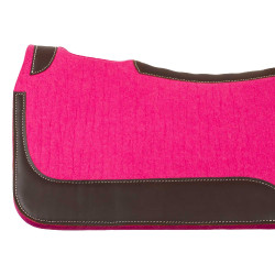 Filzsattelpad Western mit Ledereinsätzen 32"x32" Pool's Fuchsie Rosa