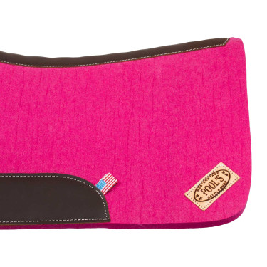 Filzsattelpad Western mit Ledereinsätzen 32"x32" Pool's Fuchsie Rosa