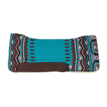 Westernsattelpad mit Ledereinsätzen und Polsterung aus synthetischer Wolle Pool's Hellblau / Rot Mehrfarbig