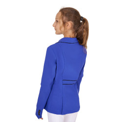 Turnierjacke Equestro Mädchen aus technischem Gewebe Sodalithblau Turnierjacke Equestro Mädchen aus technischem Gewebe Sodalithblau
