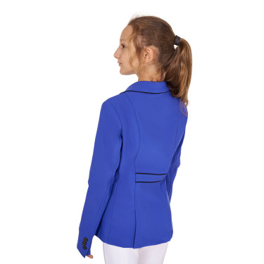 Turnierjacke Equestro Mädchen aus technischem Gewebe Sodalithblau Turnierjacke Equestro Mädchen aus technischem Gewebe Sodalithblau
