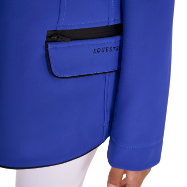 Turnierjacke Equestro Mädchen aus technischem Gewebe Sodalithblau Turnierjacke Equestro Mädchen aus technischem Gewebe Sodalithblau