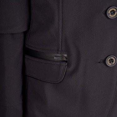 Turnierjacke Equestro Mädchen aus technischem Gewebe Schwarz Turnierjacke Equestro Mädchen aus technischem Gewebe Schwarz