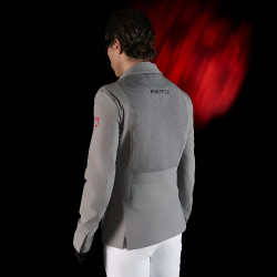 Wettkampfjacke Herren Equestro Ridertechnology mit thermoverschweißten Nähten Spottdrossel Grau