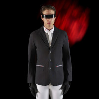 Wettkampfjacke Herren Equestro Ridertechnology mit thermoverschweißten Nähten Spottdrossel Grau