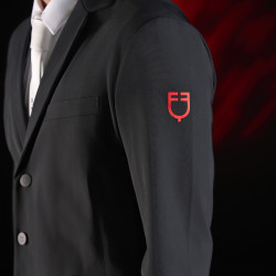 Wettkampfjacke Herren Equestro Ridertechnology mit thermoverschweißten Nähten Schwarz