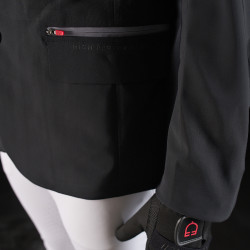 Wettkampfjacke Herren Equestro Ridertechnology mit thermoverschweißten Nähten Schwarz