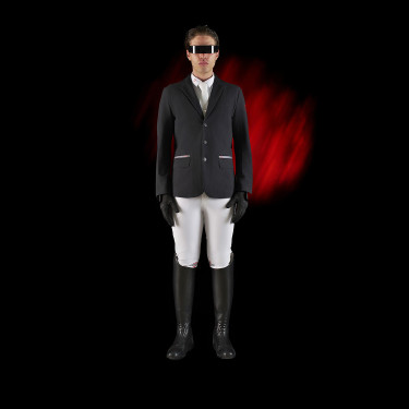 Wettkampfjacke Herren Equestro Ridertechnology mit thermoverschweißten Nähten Schwarz