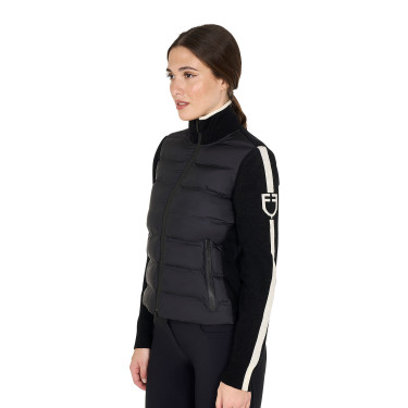 Equestro Damenjacke aus Nylon und Strick mit Reißverschluss Equestro Damenjacke aus Nylon und Strick mit Reißverschluss
