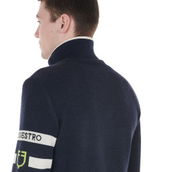 Herrenjacke Equestro aus Nylon und Strick mit Reißverschluss Marineblazer Marineblau